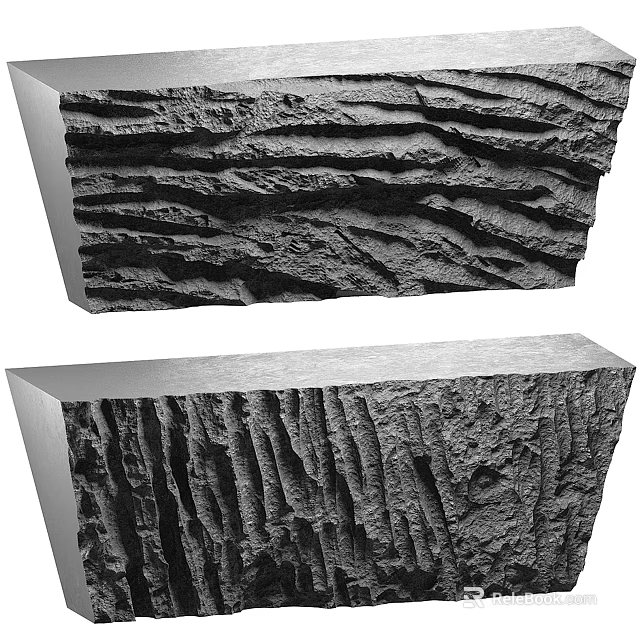 Modern Reception Desk Design With Textured Surface And Natural Patterns 3d model