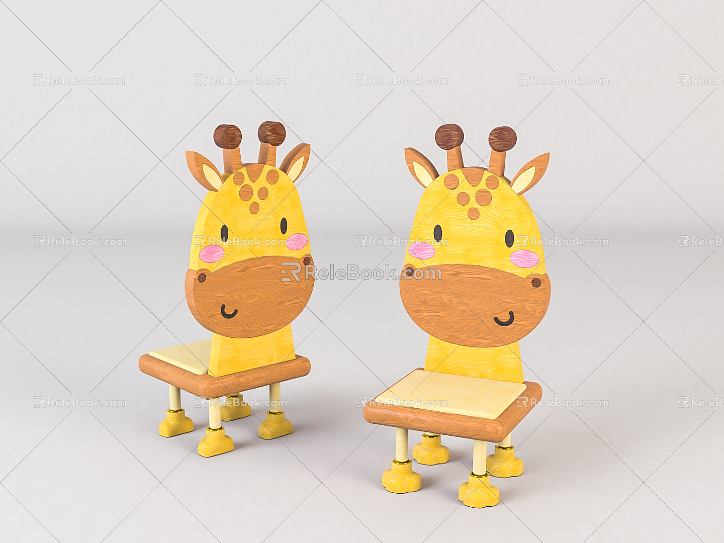 Modern Children's Chair Home Children's Wooden Chair Beautiful Chen Ornaments model