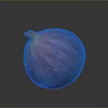 Fresh Purple Pink Fig with Water Droplets on Surface Against Gray Background