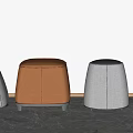 Modern sofa stool pedal stool combination 3d model