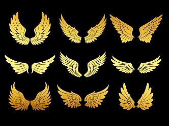 Wings all kinds of birds wings feathers angel demon feather wings flying angel wings black wings material decoration 3d model