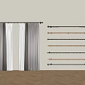 Modern Curtains with Gray and White Layers and Different Curtain Rod Styles on
