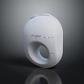 White Modern Electronic Device With Circular Opening And Sleek Minimalist Design 3d model