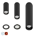 Modern Black Downlights And Spotlights With Round Mounting Rings Design 3d model