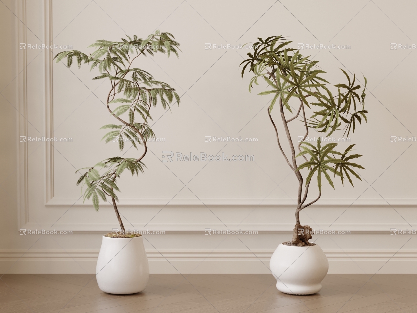 potted plant combination 3d model