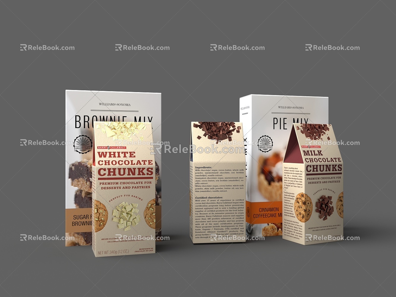 Carton packaging biscuits 3d model