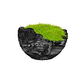 Green Grass Bonsai Potted Plant in Black Stone Pot for Indoor Decoration