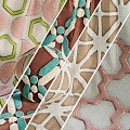 Decorative Textile Components With Intricate Geometric Patterns And Colorful Textures