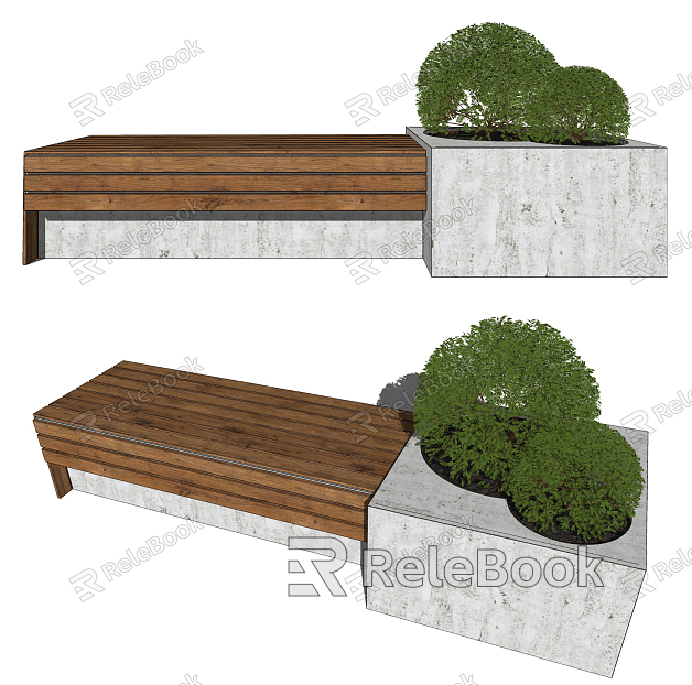 Modern Outdoor Chair Landscape Bench model