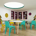 Modern Reading Room Library 3d model