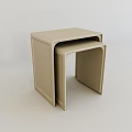 Modern Minimalist Beige Square Stools With Nested Stackable Design And Smooth Surface 3d model