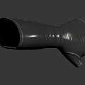 Sleek Metallic Prosthetic Leg With Modern Design And Reflection On Gray Background