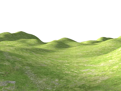 Green Rolling Terrain With Lush Grass Covered Hills And Natural Landforms 3d model