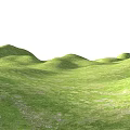 Green Rolling Terrain With Lush Grass Covered Hills And Natural Landforms