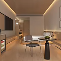 Hotel Room With Minimalist Design Large Bed White Bedding Wooden Flooring Recessed Lighting And TV
