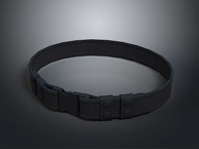 Practical Black Waist Belt With Adjustable Buckle And Durable Fabric Strap 3d model