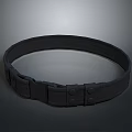 Practical Black Waist Belt With Adjustable Buckle And Durable Fabric Strap 3d model