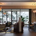 Modern Living Dining Room With Sofa Dining Table Pendant Lights Windows And Natural Light