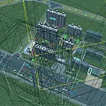 Modern High rise Residential Buildings with Green Spaces Trees and Surrounding Roads