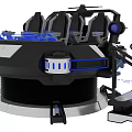Futuristic Sci Fi Machine Featuring Blue Lights And Circular Base Design