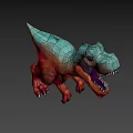 Colorful T Rex Dinosaur Model With Open Mouth And Sharp Teeth
