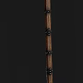 Handcrafted Wooden Long Weapon Featuring Black Metal Decorative Accents And Classic Design Details