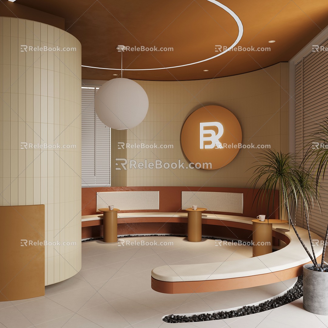 Modern lounge area Bakery lounge area 3d model