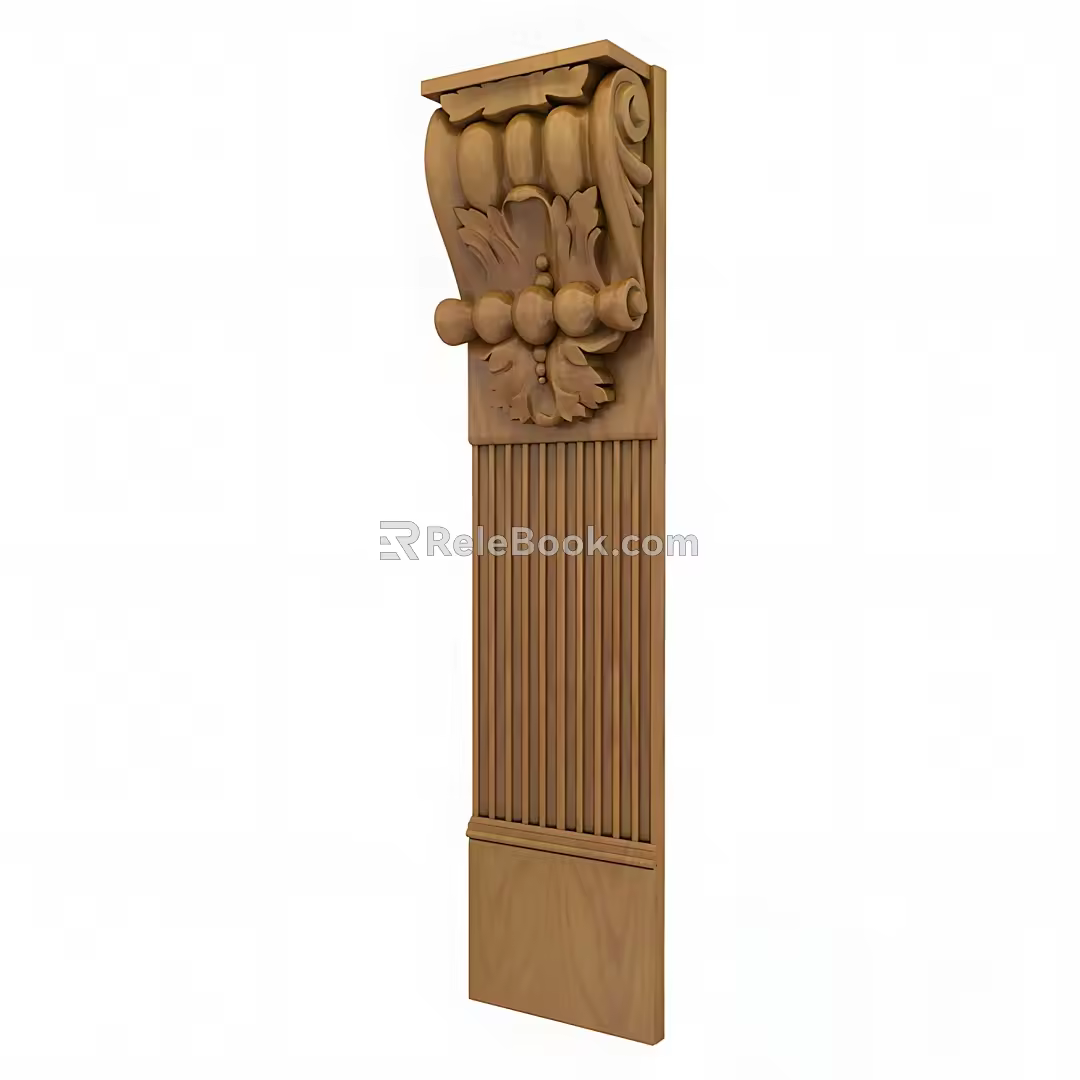 Columns Wood Grain Columns Roman Columns 3d model