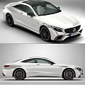 White Mercedes AMG Coupe With Sporty Design Black Wheels And Red Taillights