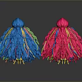 Vibrant Blue and Pink Decorative Tassel Household Items With Colorful Hanging Strands For Home Decoration
