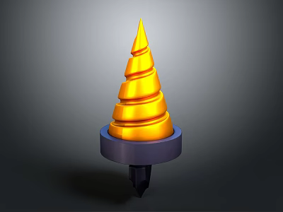 High Quality Durable Golden Spiral Conical Hardware Tool With Stable Base 3d model