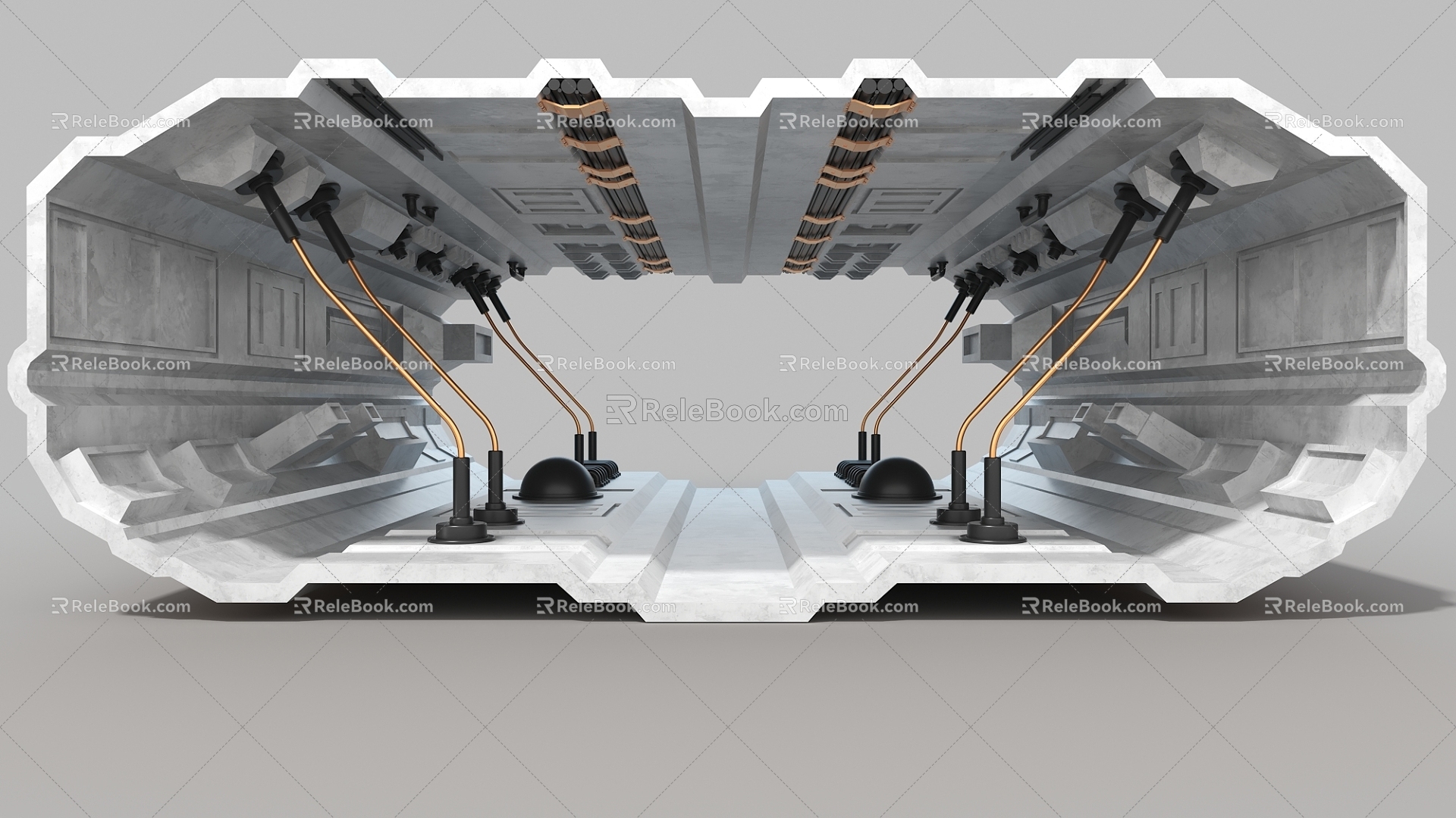 mechanical channel sci-fi channel hard surface modeling high-tech industrial parts 3d model