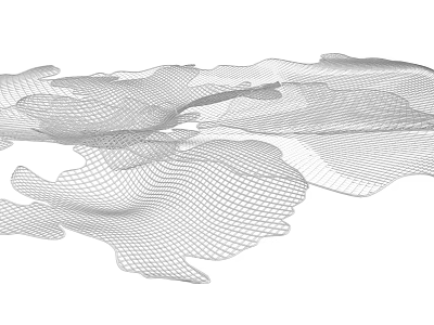 Elegant Modern Wavy Mesh Chandelier Design For Contemporary Home Decor 3d model