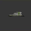 Realistic 3D Model Of Gray Rocks With Green Moss On Green Grass