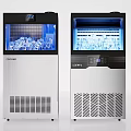 Commercial Ice Machines With Stainless Steel Body Blue LED Lighting And Digital