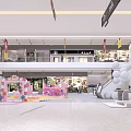 Spacious Modern Department Store Interior With Shopping Areas And Seating Zones