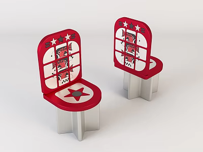 Modern Children's Chair Children's Cartoon Wooden Stool 3d model