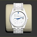 Luxury Silver Bracelet Watch with White Dial and Blue Hands Elegant Design