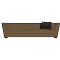 Brown Tufted Design Two-Seater Sofa with Black Geometric Pattern Pillow 3d model