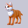 Cute Cartoon Orange Fox With White Chest And Ears Standing In 3D Pose