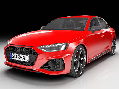 Red Audi Sedan With Modern Styling Front Grille And Sporty Wheels Exterior View 3d model Red Audi Sedan With Modern Styling Front Grille And Sporty Wheels Exterior View 3d model