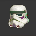 White Stormtrooper Helmet With Detailed Gray Accents And Black Visor Design