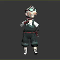 Cartoon 3D Model Character Wearing Green Overalls White Top Hat And Aviator Goggles Living Supplies