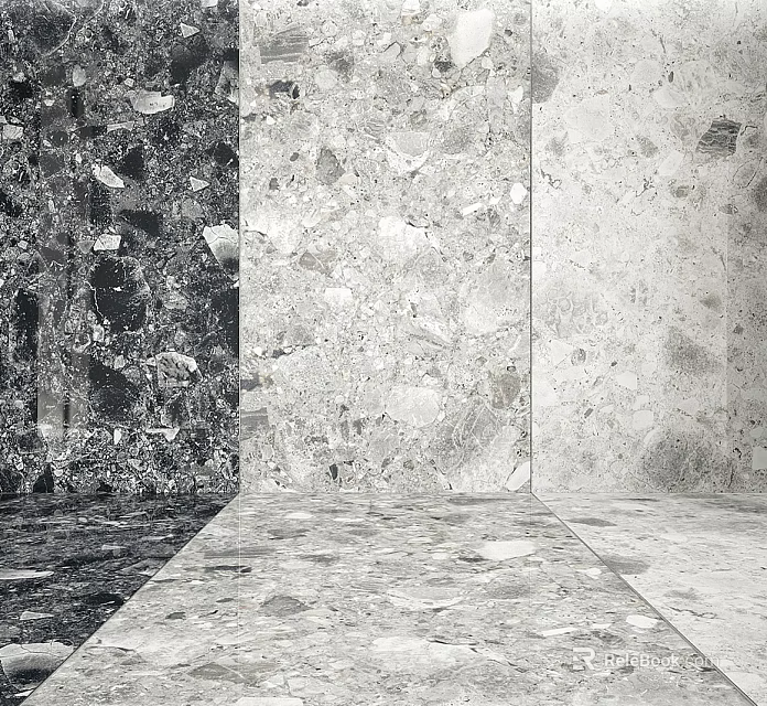 Floor Tiles With Varied Textures And Neutral Tones 3d model