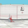 Industrial Storage Tank With Red Pipelines Access Ladder And BHOPC Logo 122