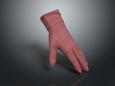 Stylish Pink Ladies Glove With Smooth Texture And Elegant Design Details 3d model