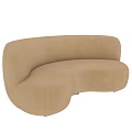 Modern Two Seater Sofa In Beige With Curved Shape And Smooth Lines 3d model