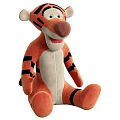 Tigger Plush Toy With Cute Orange White Fur Black Stripes And Soft Material