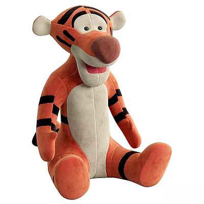 Tigger Plush Toy With Cute Orange White Fur Black Stripes And Soft Material 3d model