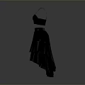 Elegant Black Evening Dress With Fitted Bodice And Layered Tulle Skirt